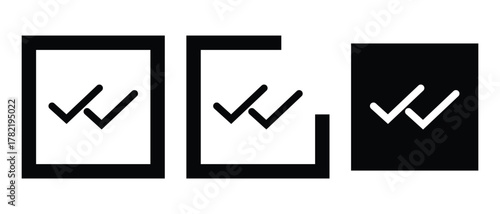 double checkmark icon, double tick and yes icon, checkmark vector illustration of an abstract background