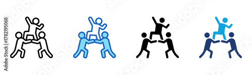 Team Building Icon Multi Style Vector Illustration