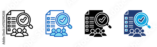 Team Evaluation Icon Multi Style Vector Illustration