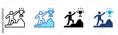 Goal Achievement Icon Multi Style Vector Illustration