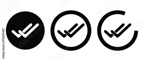 double checkmark icon, double tick and yes icon, checkmark vector illustration of an abstract background