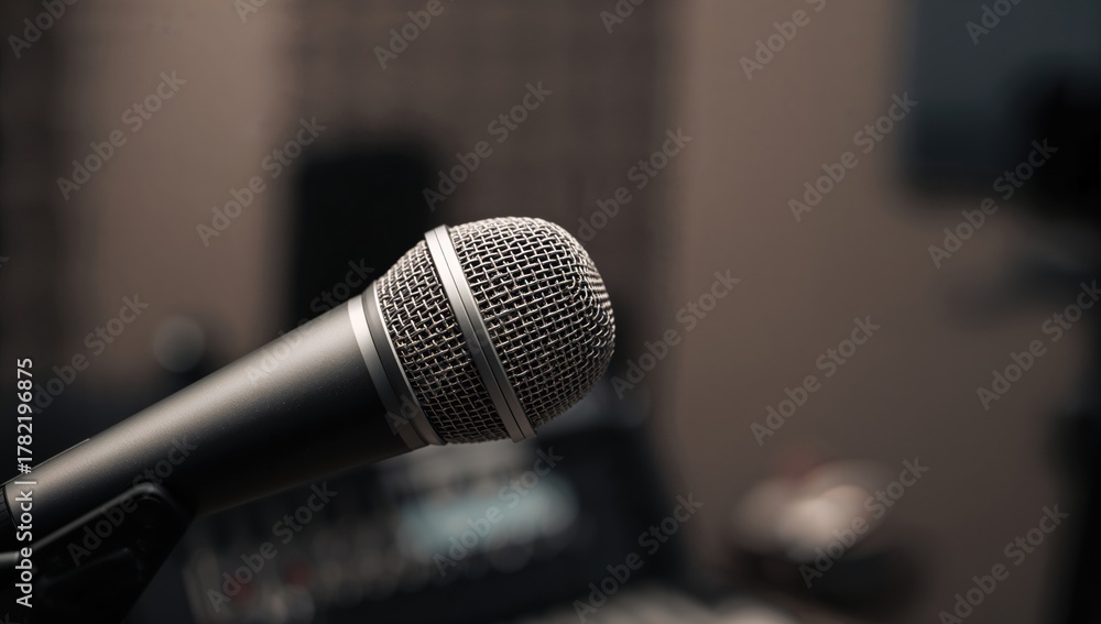 Obraz premium A section of a microphone, focusing on its design and functionality
