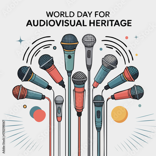 World Day for Audiovisual Heritage A Vibrant Illustration of Microphones