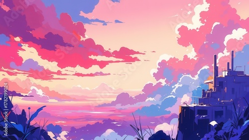anime wallpaper abstract illustration background