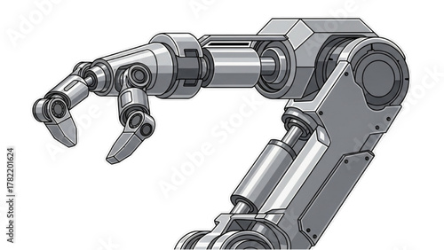 Precision Robotic Arm for Advanced Manufacturing and Industrial Automation Technology Illustration