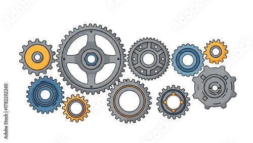 Interlocking Gears Mechanism Symbolizing Progress and Engineering Solutions
