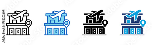 Airport Retail Icon Multi Style Vector Illustration