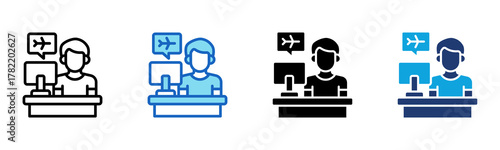 Information Desk Icon Multi Style Vector Illustration