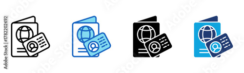 Passport Icon Multi Style Vector Illustration