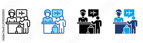 Check In Icon Multi Style Vector Illustration