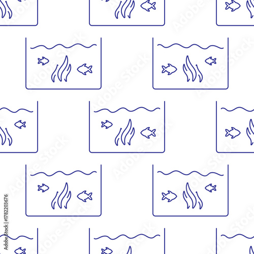 aquarium seamless pattern isolated on transparent background.