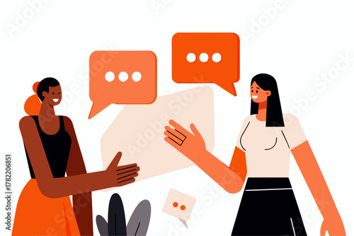 Diverse Women Collaborate and Discuss in Modern Office Setting