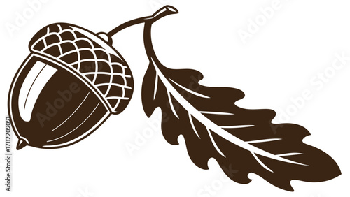 Nature's Tiny Treasure: A close-up view reveals a meticulously crafted acorn and leaf, representing the potential and growth of nature and environmental friendliness. 