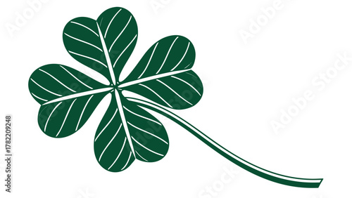 Lucky Clover: A vibrant four-leaf clover, a symbol of good fortune and prosperity, radiates freshness and charm, inviting viewers to embrace the spirit of St.