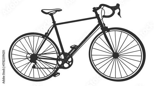 Cycle of Velocity: A sleek racing bicycle silhouette against a neutral backdrop, ready to conquer the open road.