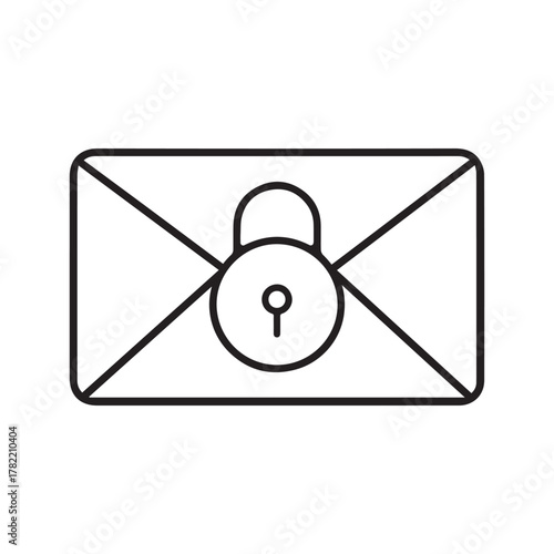 Secure envelope with padlock icon representing confidential mail and data protection Icon