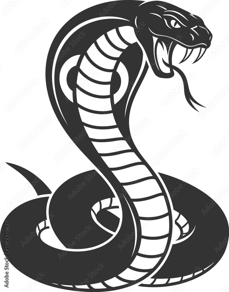Fototapeta premium Cobra snake animal silhouette reptile black