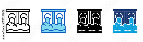 Damm Icon Multi Style Vector Illustration