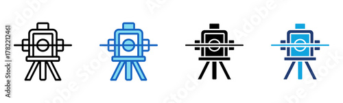 Laser Level Icon Multi Style Vector Illustration