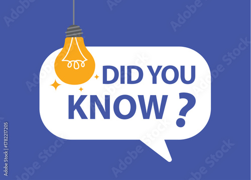Did you know, fun fact, idea or advice message, useful tips concept
