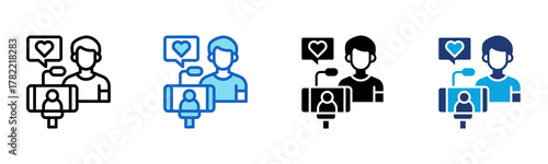 Vlog Icon Multi Style Vector Illustration