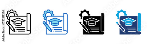Educational Project Icon Multi Style Vector Illustration