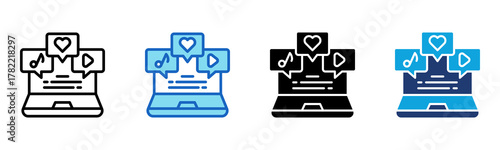 Multimedia Icon Multi Style Vector Illustration