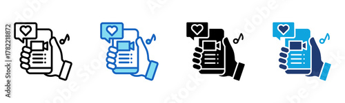 Social Media Content Icon Multi Style Vector Illustration