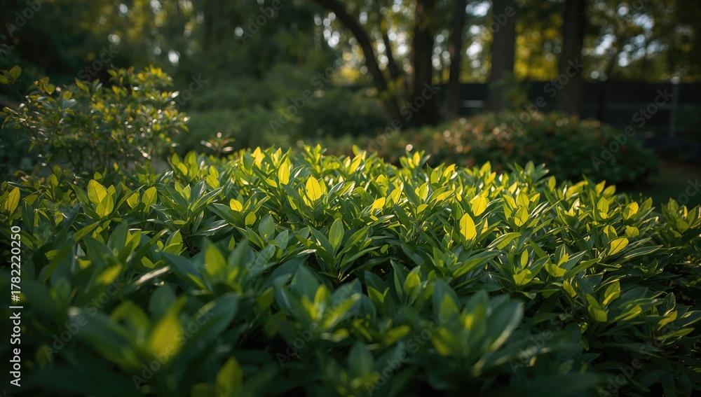 Obraz premium Leaves and green plants in the yard, promoting a natural habitat