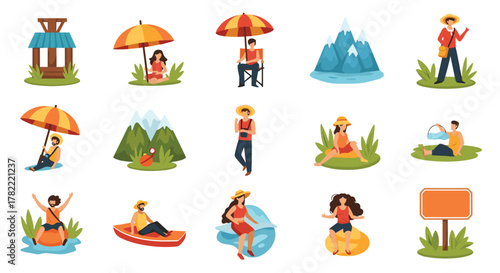 Vibrant summer vacation scenes capturing joyous outdoor activities and serene natural beauty for your creative projects