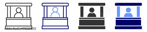 booth icon set multiple style