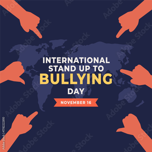International stand up to bullying day flyer illustration