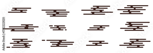 Vector cloud elements in Japanese and Chinese styles. Used for Asian backgrounds, abstract motifs, and simple flat decorations. Perfect for paper art or contemporary culture graphics.