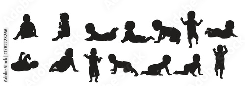 kid and baby silhouette 