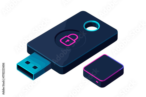 Isometric hardware security key token for digital data protection and secure access control