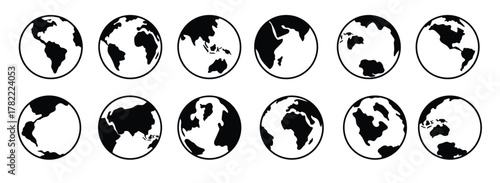 Monochrome Wold Map Icon