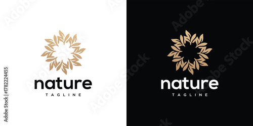 beauty flower ornament icon logos. set of beautiful abstract flower logo icons.	