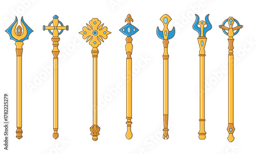 set of sceptre icon Vector illustration