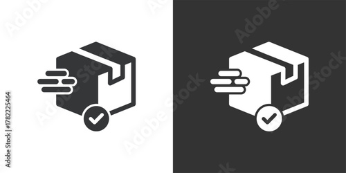 Express delivery confirmed icon. Solid glyph series icon