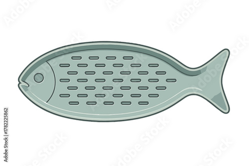 Fish shaped kitchen utensil for scaling or grating food