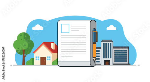 Secure dream home with a professional real estate contract and pen, symbolizing commitment and successful property deals