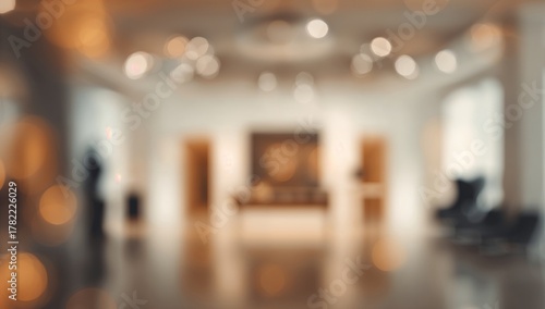 Wallpaper Mural Out-of-focus view of a contemporary art gallery entrance featuring bokeh effects Torontodigital.ca