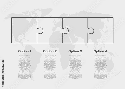 Puzzle diagram infographic process on 4 steps