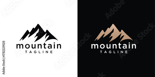 Mountain logo vector icon illustration. Mountain logo design template elements.