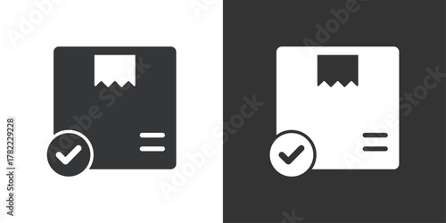 Package delivered icon. Solid glyph series icon