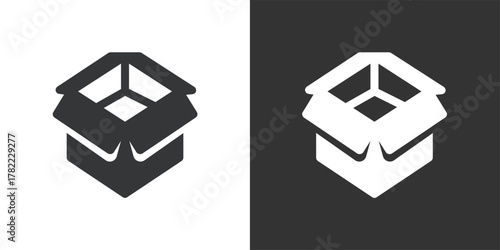 Shipping box icon. Solid glyph series icon