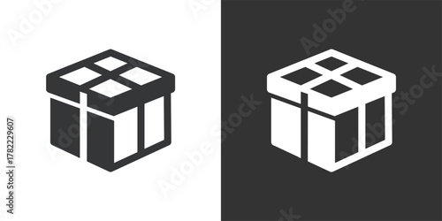 Closed gift box icon. Solid glyph series icon