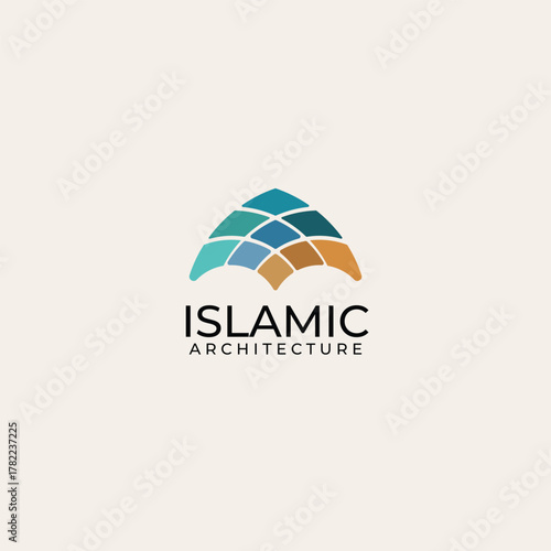 Islamic mosque dome architecture logo design