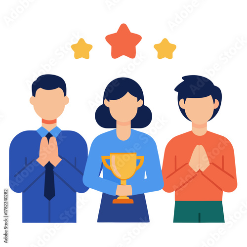 Business Team Applauding Best Performer Moment vector illustration