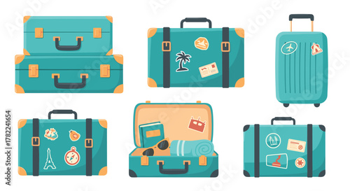 Bags for adventure with stylish travel luggage ready for any journey